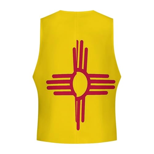 New Mexico State Flag Men's Suit Vest Waistcoat Vests Formal Dress with 2 Pockets for Business Casual Tuxedo4