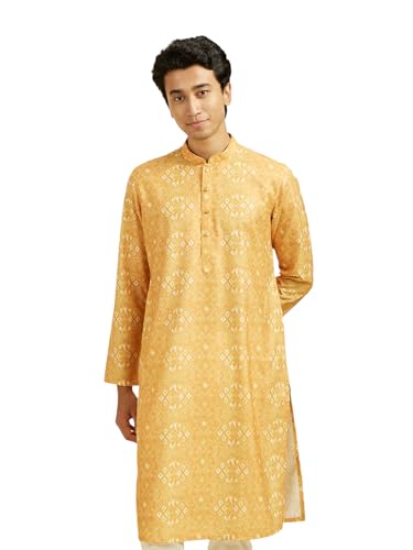 Image of DIWAS BY MANYAVAR Men's Cotton Blend Printed Kurta (1pc)