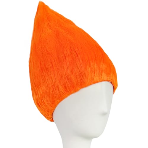 Image of JoneTing Flame Shape Orange Wigs for Halloween Light Orange Funny Wigs