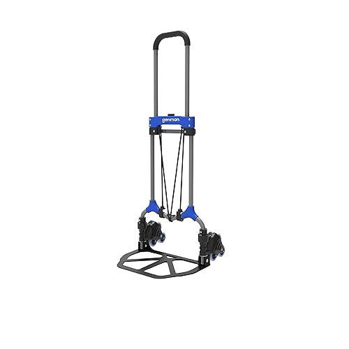 Genman - Diablito Plegable de Acero con Tres Llantas, 100 Kg