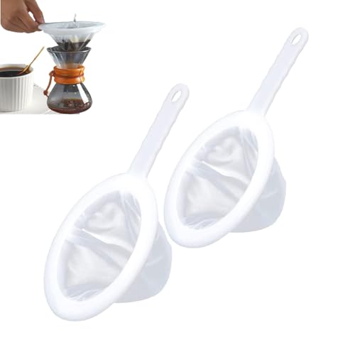 Lxtness Colador ultrafino de malla de nailon con asa, para cocina, alimentos, yogur, colador de plástico, doble oreja, para filtrar zumos, café, miel, té