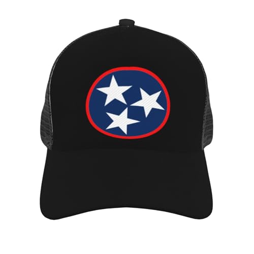 Tennessee Tri Star Flag Mesh Baseball Cap - Classic Adjustable Peaked Cap, Trucker Hat for Men and Women2