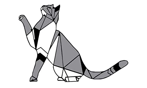 Decoración de metal gato - Animales - Wall Art, Pared - Salón - Gris de metal, 51 x 0,15 x 36 cm Cover