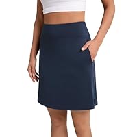Jesself Knielang Wanderrock Skort Tennisrock Damen mit Hose Taschen Schnelltrocken Sommer Hosenrock Activewear-Röcke für Freizeit Büro Sport Golf Wandern Fahrradfahren