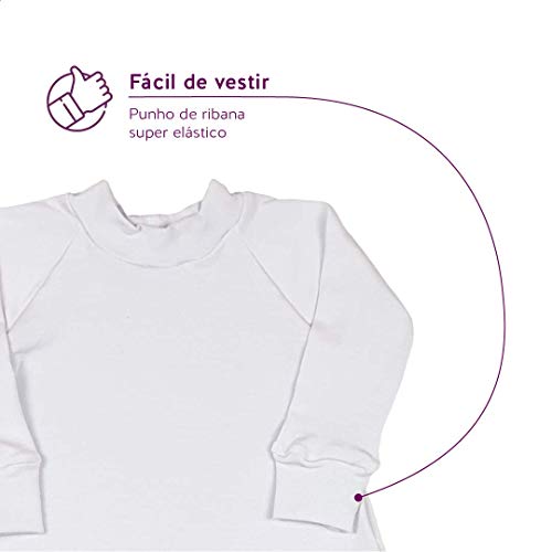 Macacão longo modal branco Tamanho:RN-P