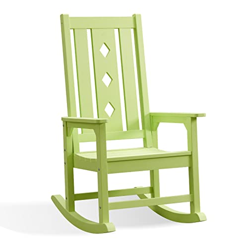 Efurden Rocking Chair, Edrc01 Patio Rocking Chair For Adults, Smooth Outdoor Rocking Chair For Garden And Front Porch, 350Lbs Weight Capacity (Apple Green) #TOP15