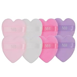 Expressions 8pc Beauty Buffs Set – Heart Shaped Beauty Blenders Collection, Flawless Finish Makeup Sponges To Blend & Set – Cosmetic Beauty Puff Makeup Applicators Professional Beauty Tools