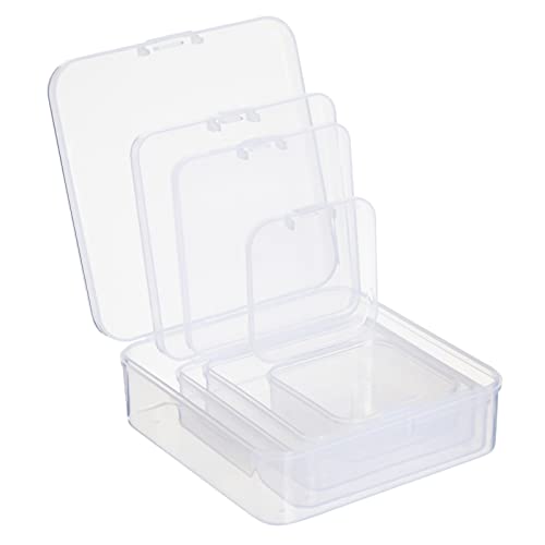 Image of Bright Creations 40-Piece Mini Square Storage Containers with Lids - 4 Sizes, Clear Plastic - Jewelry & Bead Organizer