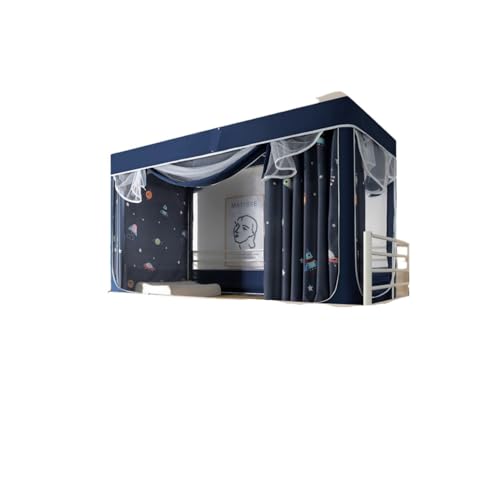 NIGOE 蚊帳、二段ベッド、簡単設置、遮光、防虫、蚊よけ、防塵、プライバシーテント、自宅、寝室、学生寮 (宇宙船,上段 90x1.9x1.1)