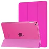 MoKo ケース 2018/2017 iPad 9.7 第5/6世代用 スリム 軽量 スマートシェル スタンドカバー 半透明つや消しバックプロテクター付き iPad 9.7 2018/2017に対応 自動ウェイク/スリープ ピタヤレッド