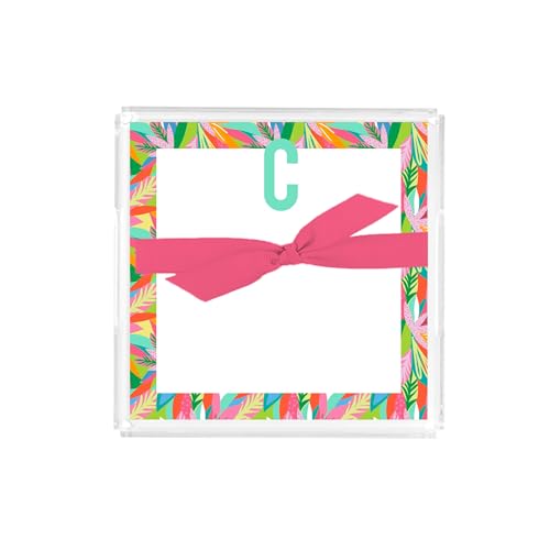 Bloc de notes floral Mary Square Monogramme C pour embellir votre bureau - 2