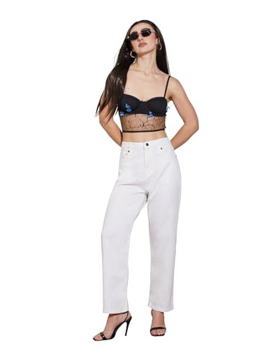 Image of Miss Chase Women's Wide-Leg High-Rise Regular-Length Stretchable Shaping Denim Jeans