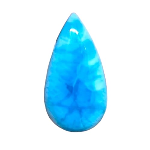 Larimar naturel en cabochon poire pour pendentif et bague bohème