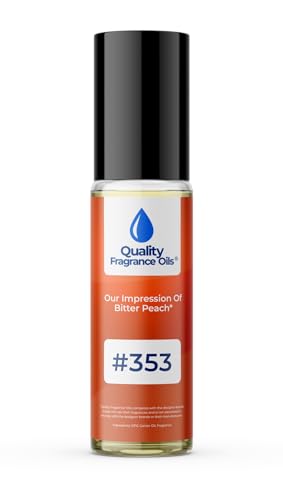 Quality Fragrance Oils Bitter Peach Impression #353 | Long-Lasting Perfume Oil Alcohol-Free Strong Scent 10ml Roll-On Unisex | Affordable Alternative to Designer Fragrances