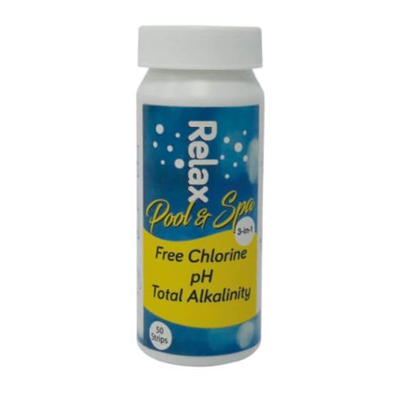 Relax Chlorine 3 in 1 Test Strips - 50 strips by Relax