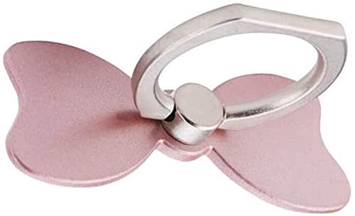 MuStone Anneau de doigt pour iPhone, support de téléphone en forme de papillon, support en métal rotatif à 360° pour smartphones, iPhone, Samsung (or rose) Cover