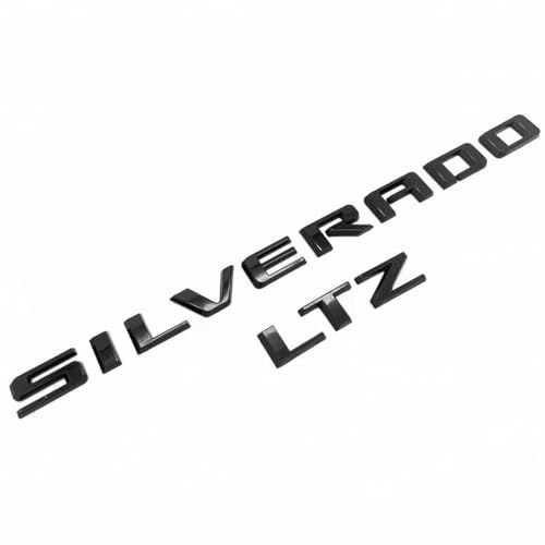 Image of 2019-2025 2pack OEM Nameplate with LTZ Emblem 3D Letters Badge Replacement for Silverado 1500 2500HD 3500HD 86539786 (Glossy Black)