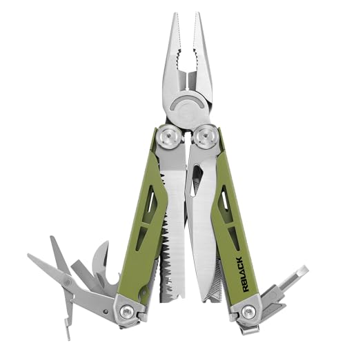 Image of 21-in-1 Multi Tool Pliers with Safety Locking and Spring-Action Scissors | Heavy-duty Stainless Steel Kit with Nylon Sheath for Work, Home, Garden, DIY & Auto, Olive Green