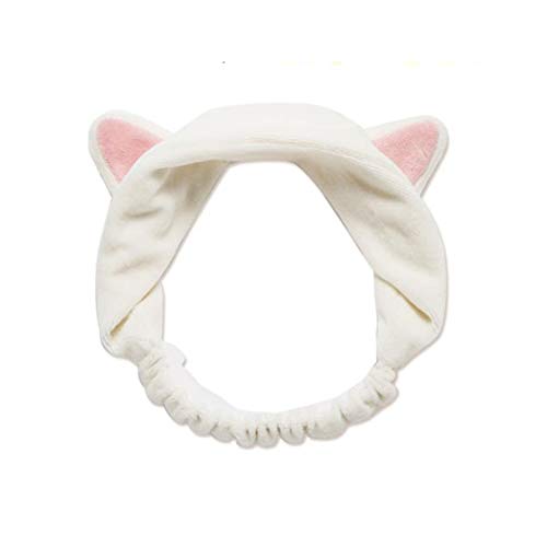 Joyfeel Buy Bandas para el Cabello Linda Orejas de Gato Elásticas para Mujeres niña Blanco 1 Pieza Cover