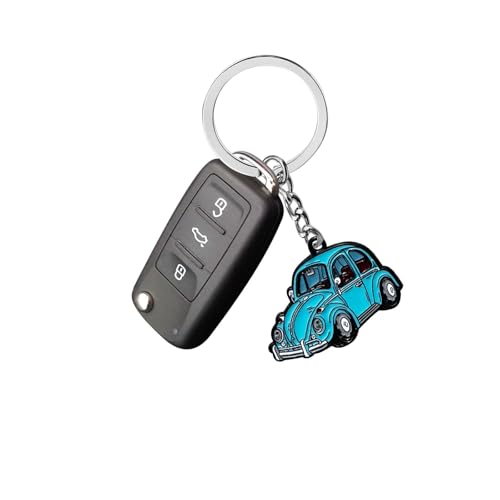 Image of Car Keychain Compatible with VW Beetle Bug,Metal Key Chain,for VW Beetle Bug Accessories,Enamel Cute Key Chain,Vintage Cartoon Keychain for Car Lovers