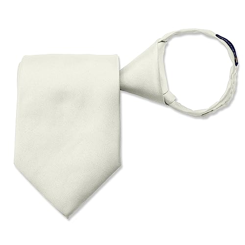 Image of boxed-gifts Umo Lorenzo Mens Zipper Ties Solid Color Pre Tied Polyester Neckties for Men and Women