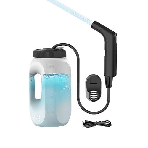 ZEY LUXE Electric Handheld Bidet Sprayer Rechargeable Toilet Spray with 2.5L Water Tank & 800mAh Battery Portable Bidet for Personal Hygiene & Postpartum Care - (2.5L - JP-2201 Black)