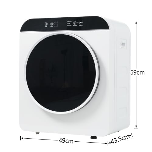 Secadora inteligente con doble esterilización y montaje en pared 4,5 kg capacidad 6 programas doble dirección de giro de 180 min temporizador seguro para niños innovador secador de aire con manejo