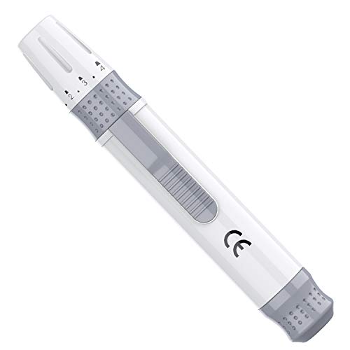 Lancing Device for Blood Testing, Diabetic Supplies for Blood Testing, Adjustable Blood Lancet Devices for Diabetics, 10 Adjustable Depth Options and Less Pain, Light Weight and Portable Lancet Pen