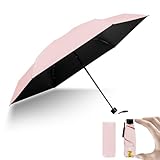【2025新登場】 日傘 折りたたみ傘 UVカット 遮光 遮熱 晴雨兼用 超軽量 コンパクト 紫外線遮断 日焼け防止 耐風撥水 梅雨対策 携帯便利 収納ポーチ付き メンズ レディース 男女兼用 母の日 父の日 プレゼント (ラインピンク)