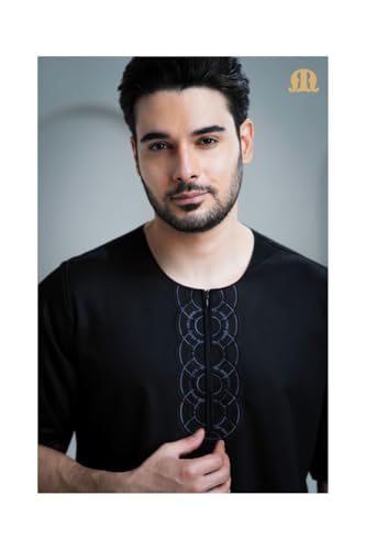 Zerouki Black Half Sleeve Thobe Jubba3
