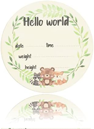 Birth Announcement Sign Newborn Announcement Sign for Hospital Personalized Wooden Baby Announcement Sign Baby Name Signs for Nursery Hello World Newborn Sign for Photo Prop (10CM)