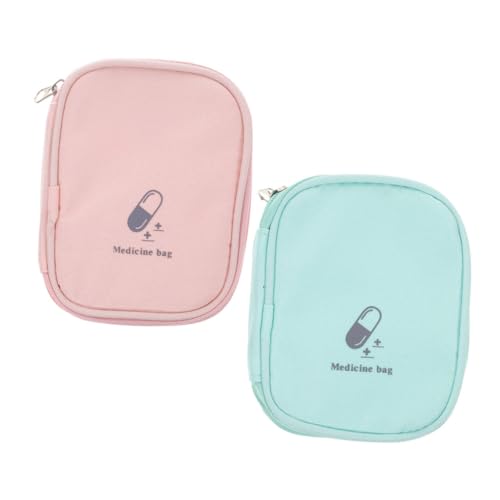 GOOHOCHY Large Medicine Bag Zipper 2pcs Portable First Aid Kit for Hiking Camping Travel