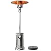 48000 btu patio heater with sand box table design propane patio heater with wheels double layer stainless steel burner outdoor heater for home and residential stainless steel  urban country home decor