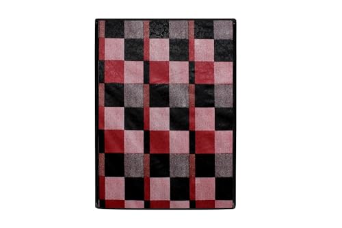 Image of Stylista Waterproof Front Load Washing Machine Cover Compatible for Haier 8 kg, Chekered Pattern Red