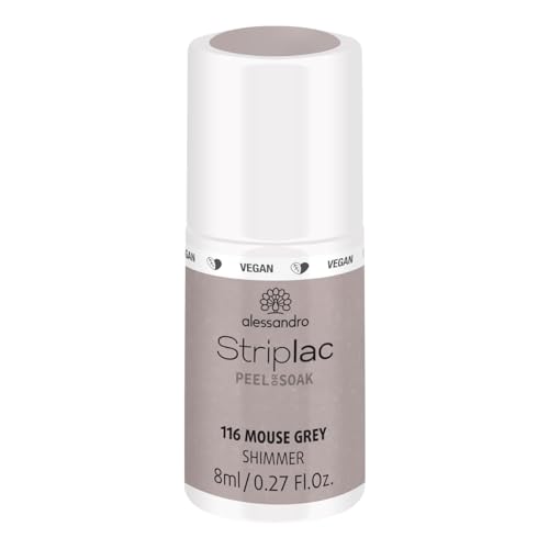 alessandro Striplac UV-Nagellack Mouse Grey – Schonend und langanhaltend – Einfache Entfernung dank Peel-Off-Technologie – Vegan und tierversuchsfrei – 8 ml
