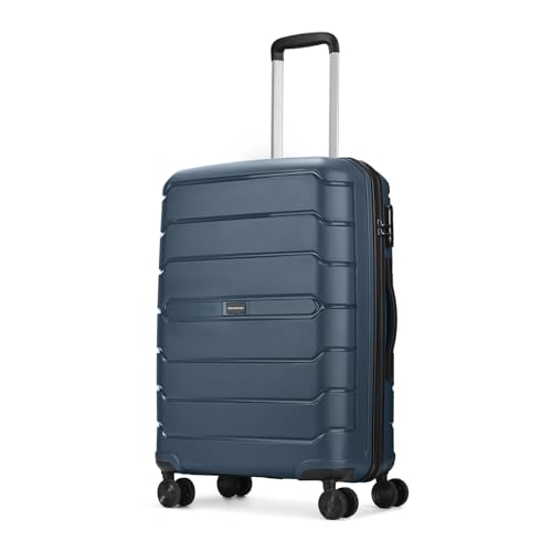 Aristocrat Liberty Medium (Check-in) Trolley Bag, 68Cm | Combination Lock | 8 Wheels | 5 Years International Warranty | Spanish Blue