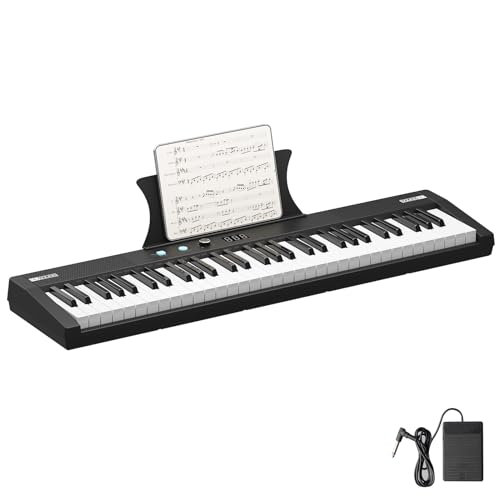 61-Key Touch Sensitive Portable Keyboard, Lightweight...