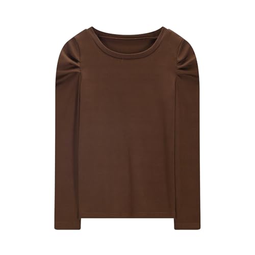 Toddler Girls Puff Long Sleeve Tops Kids Casual Crewneck Soft Cotton Tunic Tee Blouses Teens Solid Basic Shirts Fall Clothes2