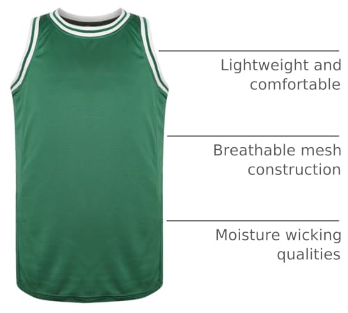 Phoneutrix Blank Basketball Jersey, Men's Mesh Athletic Reversible Sports Shirts S-3XL (Medium, Green) by Phoneutrix - Image 4