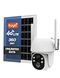 MOES 4G LTE Cellular Security Camera with 360-Day Unlimited VSIM Data, No WiFi Security Camera Solar Powered, Remote Monitoring, Motion Sensor, 2K Wireless Outdoor Surveillance, 360° Viewing