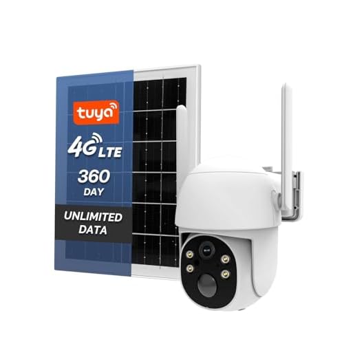 MOES 4G LTE Cellular Security Camera with 360-Day Unlimited VSIM Data, No WiFi Security Camera Solar Powered, Remote Monitoring, Motion Sensor, 2K Wireless Outdoor Surveillance, 360° Viewing