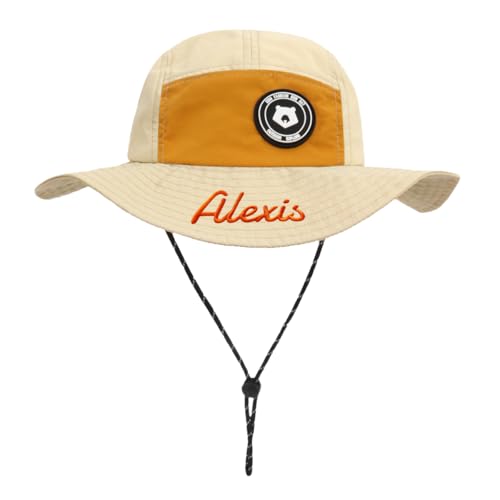 Personalized Baby Bucket Hat, Custom Name Toddler Sun Hat, Adjustable Wide Brim Beach Hat for Boys Girl