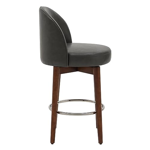 CHITA Butacos de Barra Altos Set de 2, Butacas Giratorias para Isla de Cocina, Altura de Asiento 26.4", Cuero Sintético, Gris Retro miniatura 6