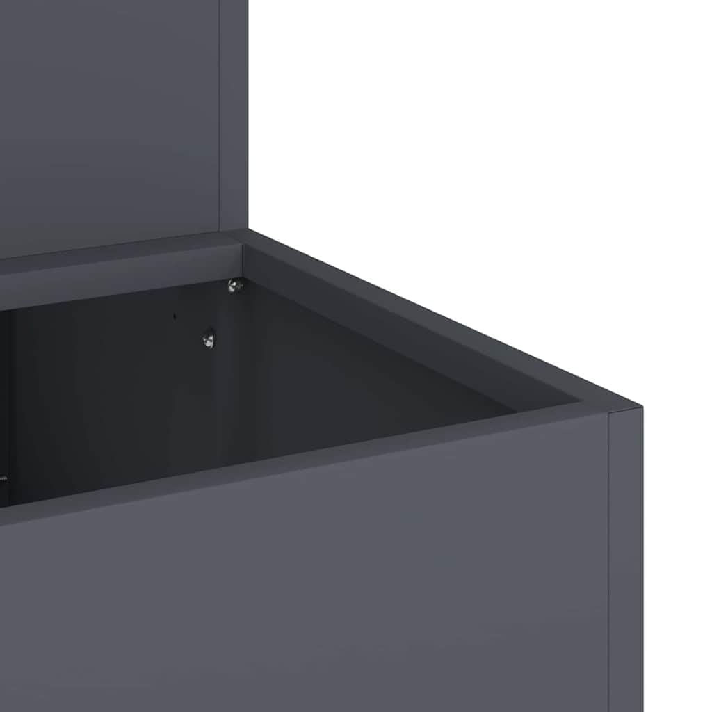 vidaXL Garten-Pflanzgefäß Anthrazit 100 x 60 x 45 cm, Garten und Terrasse, robuster Metallpflanztopf, für draußen, moderner Behälter für Deko, Blumenarrangement