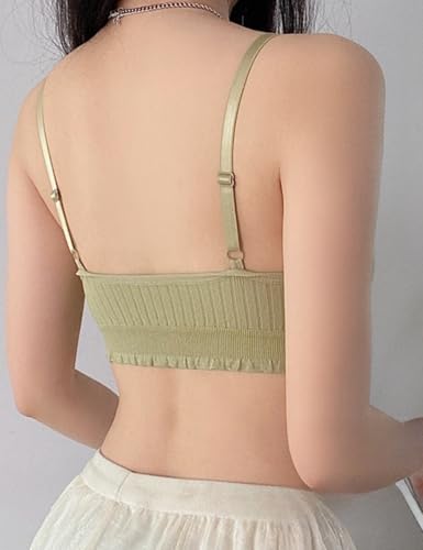 14-18years Girl's Seamless Cami Crop Top Training Bras Adjustable Straps with Immovable Padding - Value Pack 6 Bras3