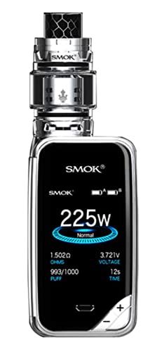 Smok X-priv 225W TC Mod Plein Écran Kit avec TFV12 Prince Tank 8ML Cigarette Electronique Kit Complet - Sans Nicotine (Prisme Chrome)