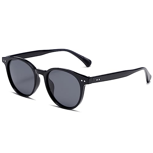 Polarized Retro Round Sunglasses Men Women Tinted Mirror Lens Round Sunshade 90s Style Glasses