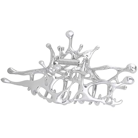 Axyghmz Fashion Hair Barrette Stylish Hair Claw Clips Versatile Hairpin Metal Hair Clip Alloy Material For Playful Girly Outfits Women Hair Accessory, Silver Cover