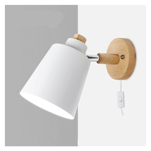 Aplique de pared LED E27 para ahorrar espacio en dormitorios pequeños blanco