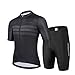 YLFC Homme Maillot Cyclisme Manches Courtes Vêtements De Cyclisme Gel 3D Rembourré Cuissard À Bretelles Respirant Ensemble De Vêtements De Vélo Eté pour Course Cyclisme Sports De Plein Air D,XXL